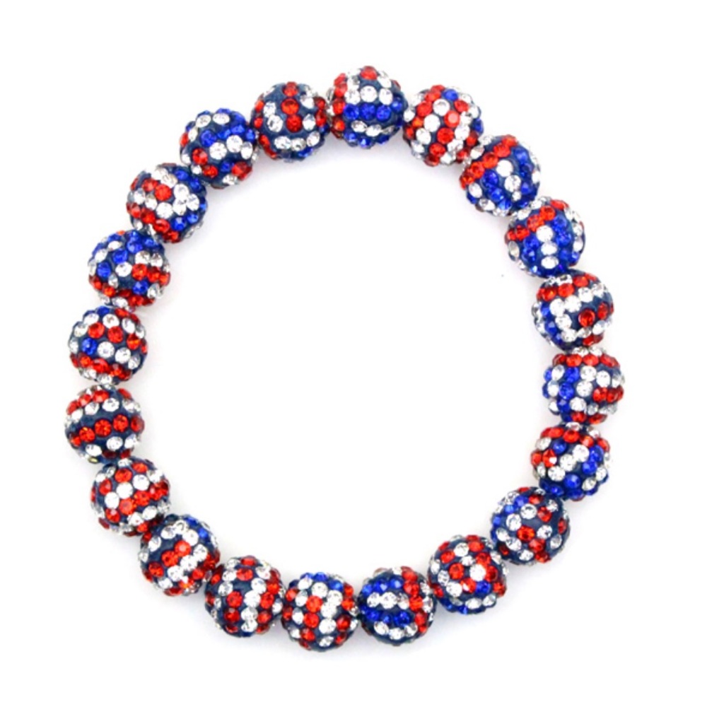 Crystal Pave Bead Stretch Bracelet